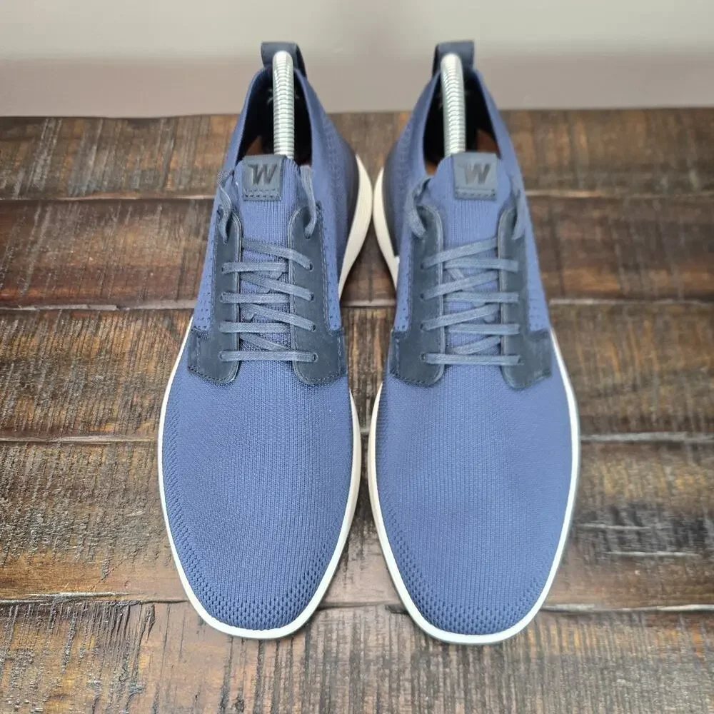 NEW Wolf and Shepherd Swiftknit Derby Mens Size 8 Lace Up Knit Shoes Denim Blue